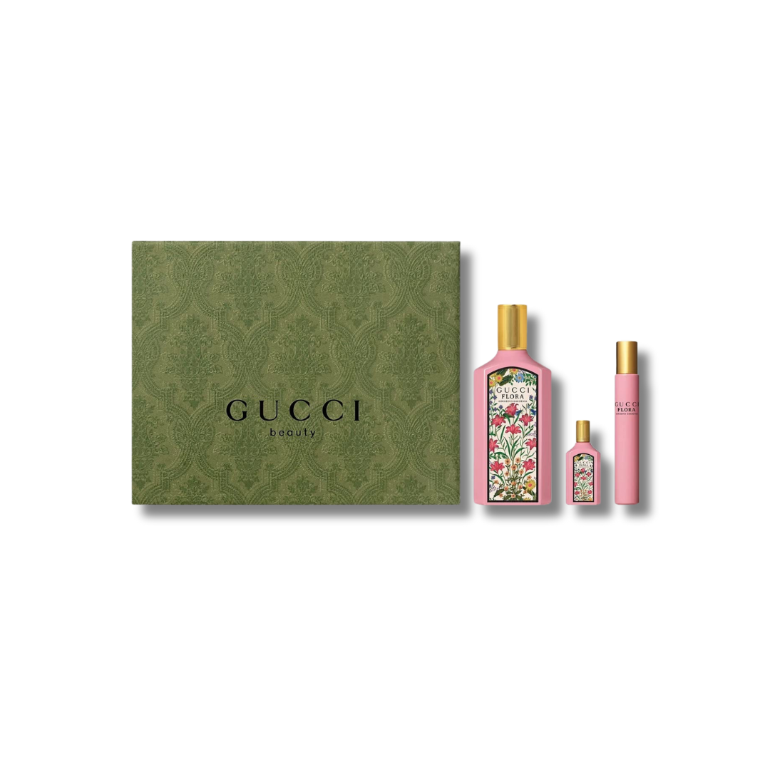 GUCCI FLORA GORGEOUS GARDENIA EDP SET 3PCS