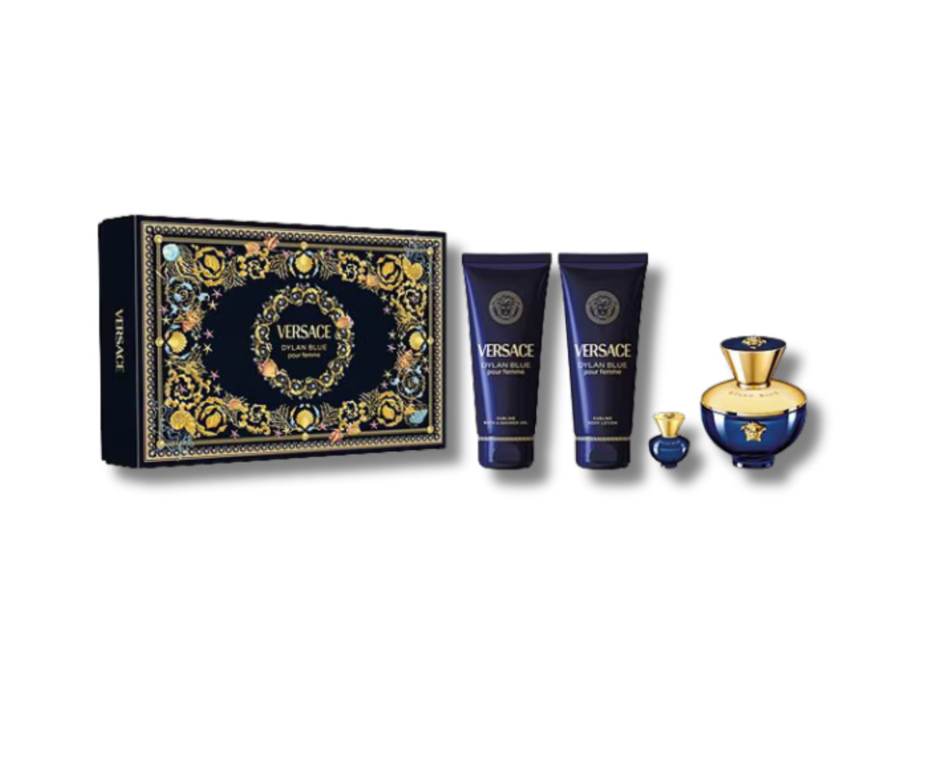 VERSACE DYLAN BLUE EDP SET 100ML+SG+BL+MINI