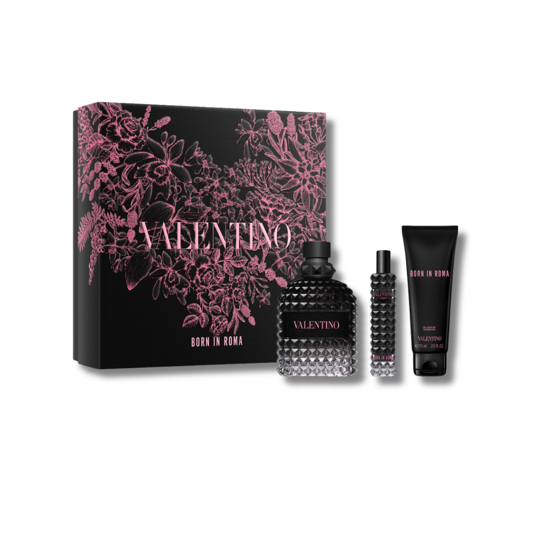 VALENTINO UOMO BORN IN ROMA EDT 100ML SET 3PCS