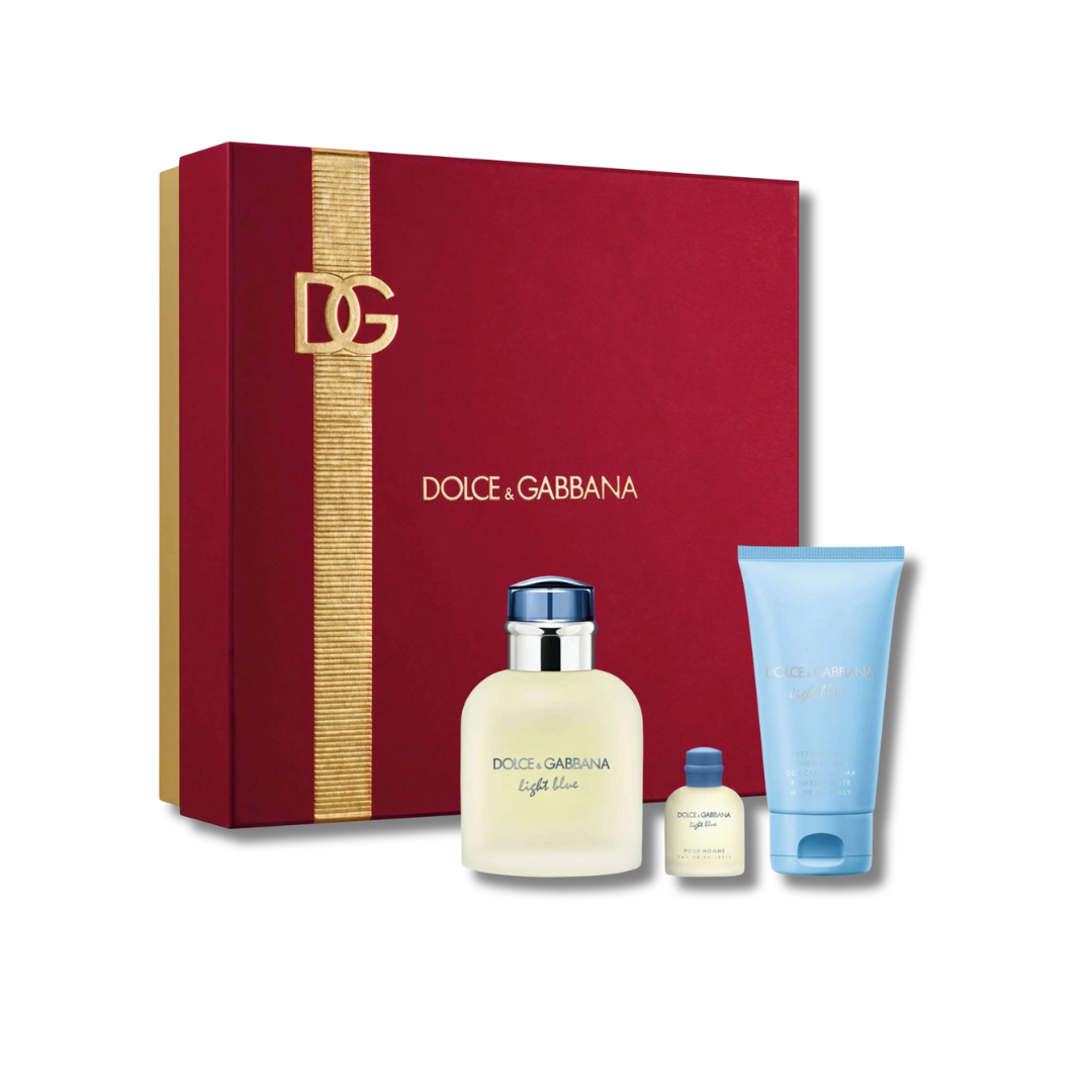 DOLCE & GABBANA LIGHT BLUE EDT 75ML SET 3PCS