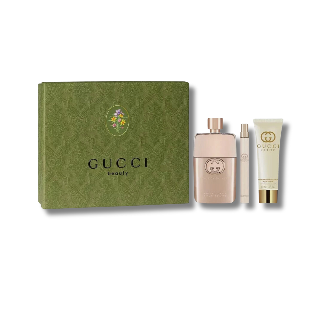 GUCCI GUILTY FEMME EDP SET DE 3 PIEZAS 90ML+BL+10ML