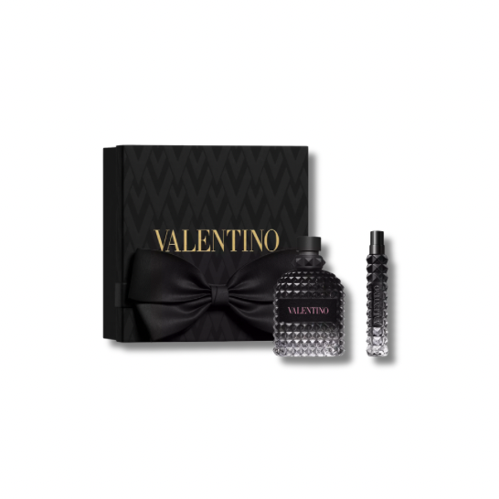 VALENTINO UOMO BORN IN ROMA EDT 100ML SET DE VIAJE 2 PIEZAS